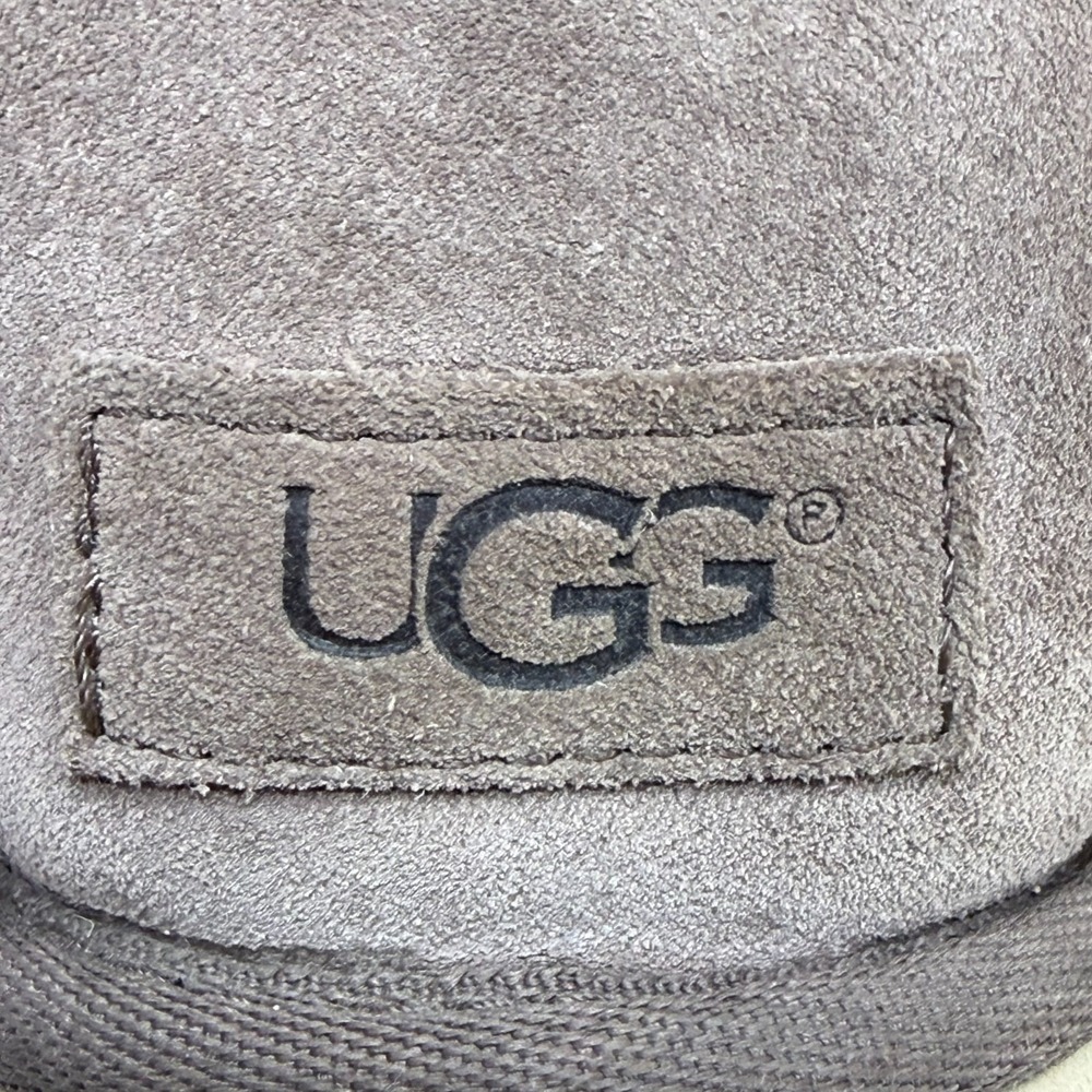 UGG Tania Chevron Stormy Gray Boots Womens 9 Suede Sherpa Fur Mid Calf Cozy - Picture 12 of 12